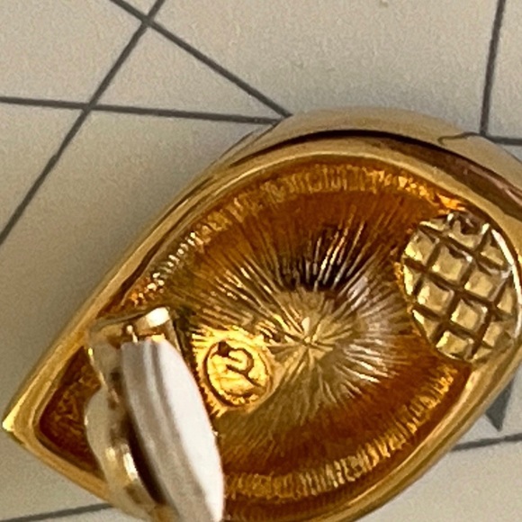 ⚫️ Swarovski SWAN Abstract Blue Topaz Crystal Earrings 18K Gold Plated EVC - Picture 11 of 12